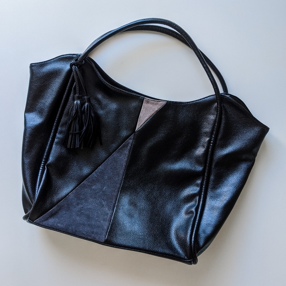 Lionel Handbags - NWOT Lionel Black Leather & Suede Tote Purse Bag